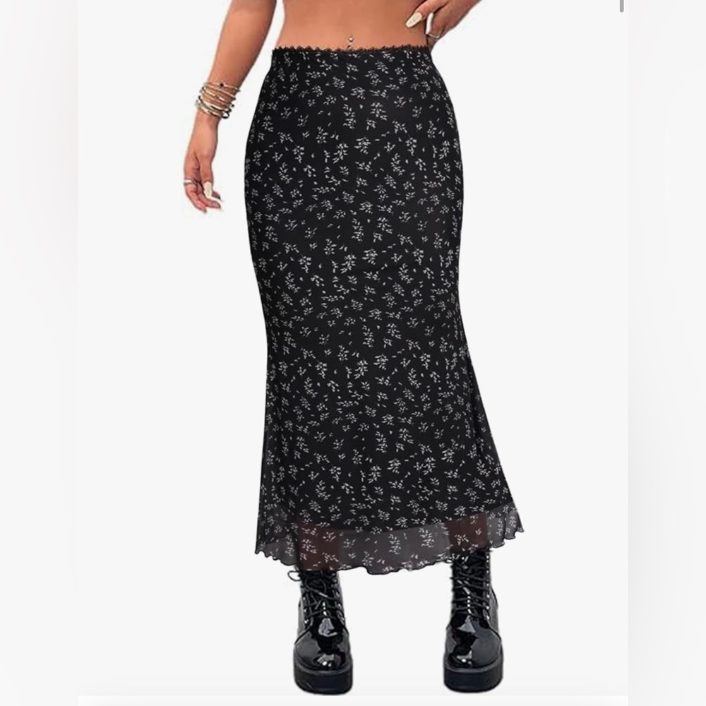 90s vintage inspired slip skirt